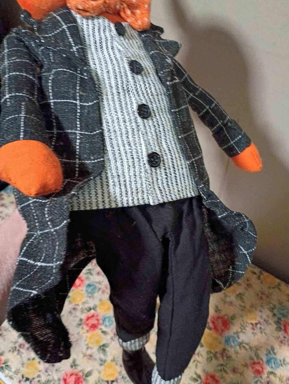 fall decor pumpkin Halloween man doll vintage retro - Picture 7 of 16